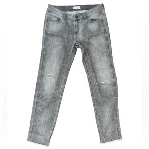 Free People Womens Double Knee Punk Distressed Y2K Jeans Stretch, Size W28